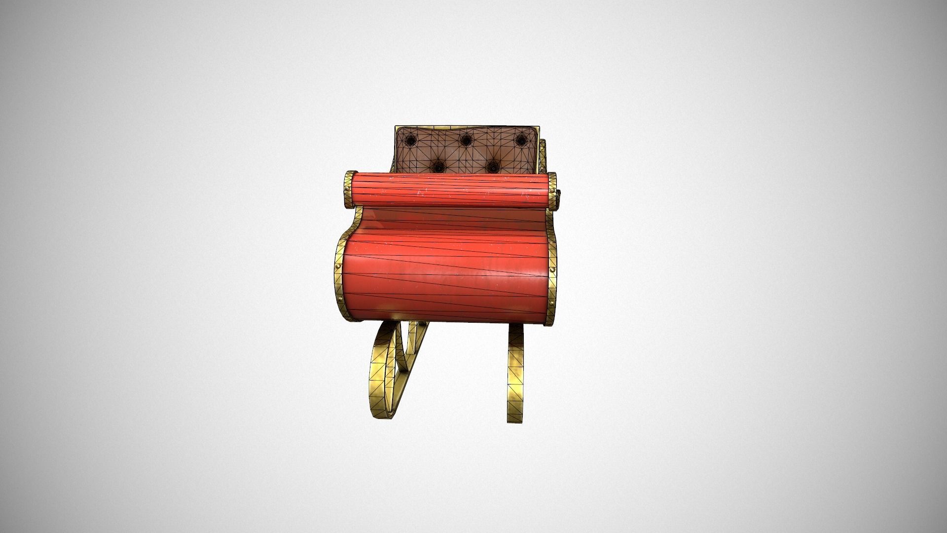 Santas Sleigh Low-poly 3D model_21