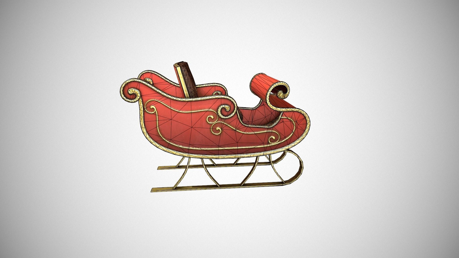 Santas Sleigh Low-poly 3D model_24