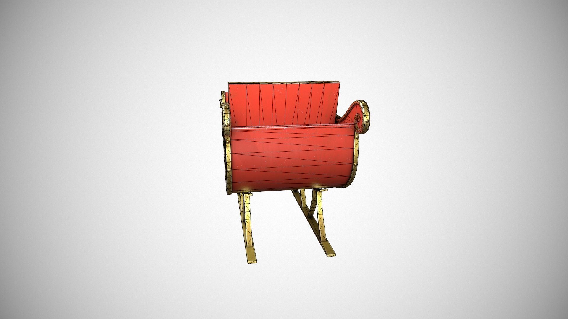 Santas Sleigh Low-poly 3D model_16