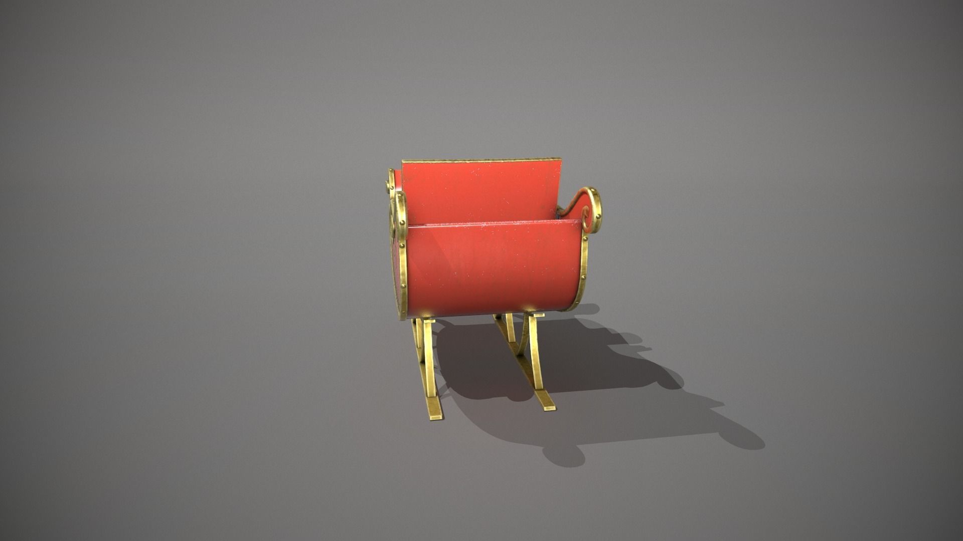Santas Sleigh Low-poly 3D model_4