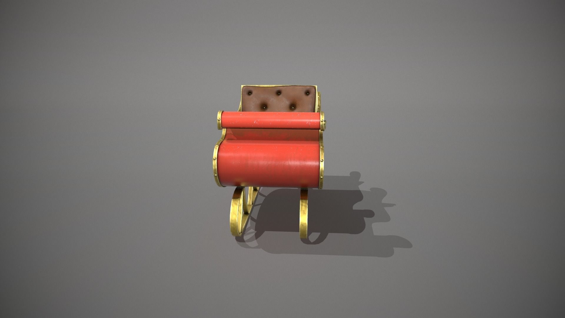 Santas Sleigh Low-poly 3D model_9