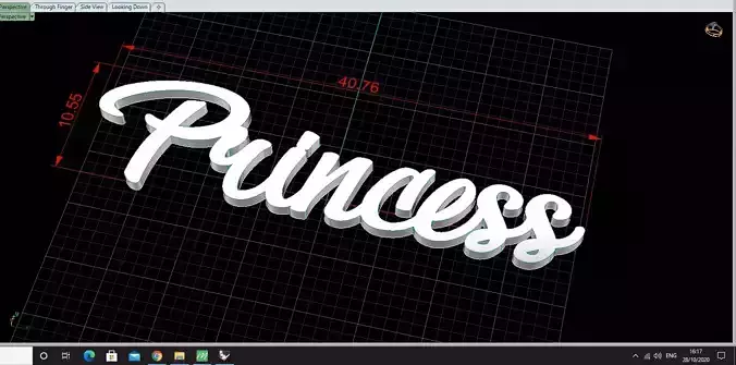 Princess name necklace 40 mm length