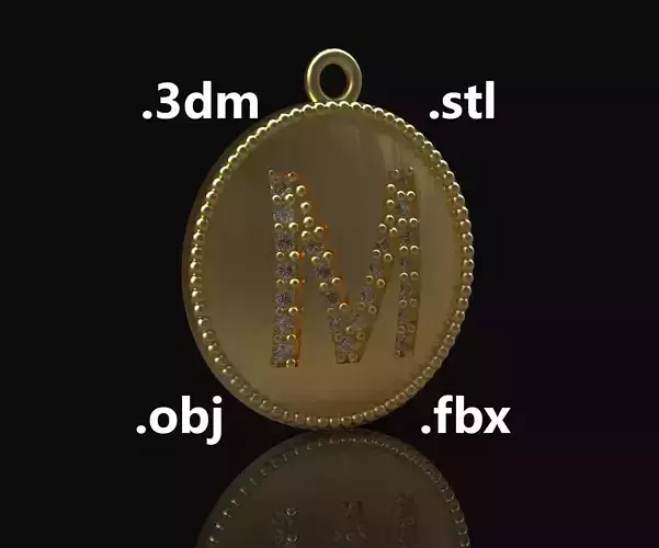 Model 178 Alphabets Necklace  The Letter M Necklace Camber 3D print model