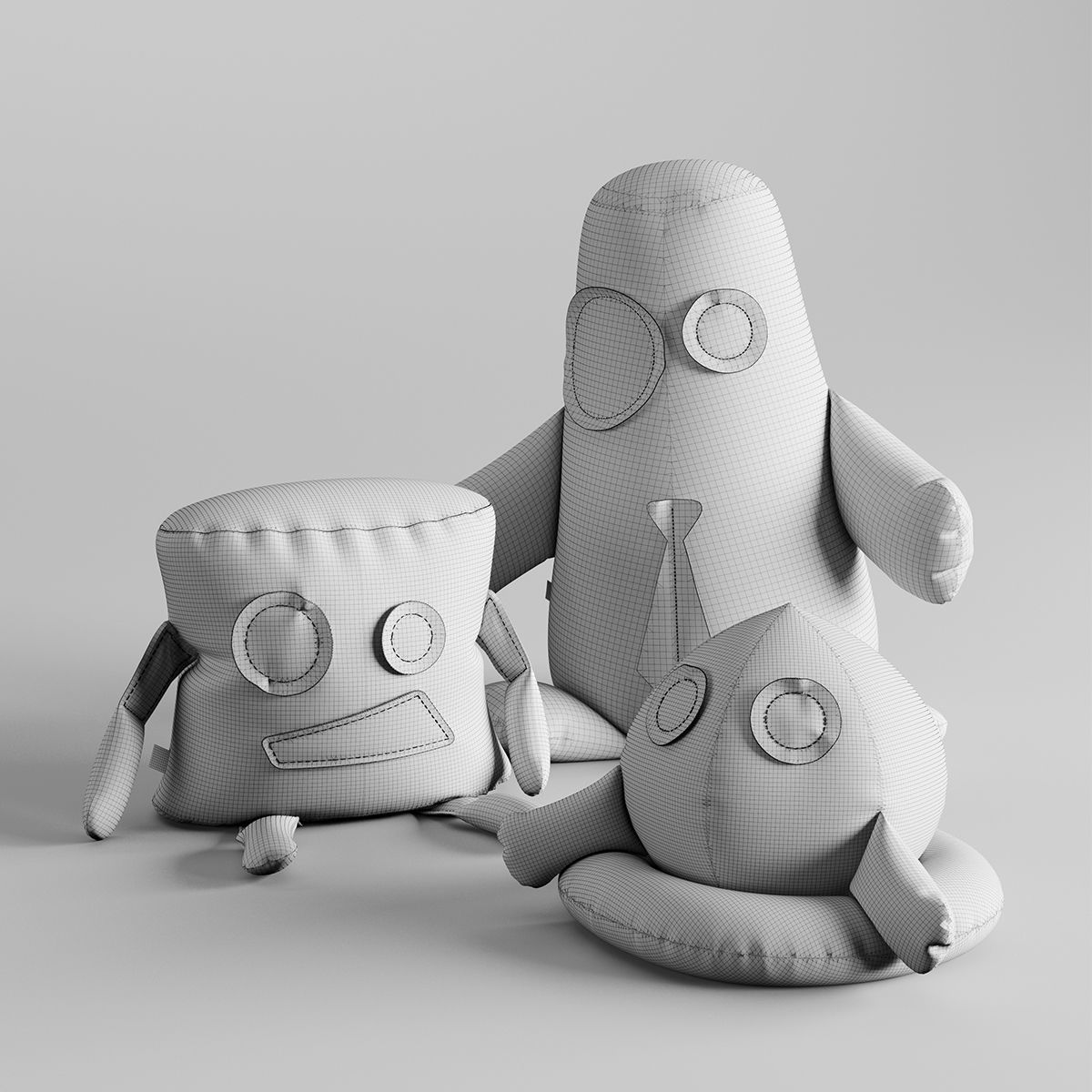 Fabric Toys Set01 3D model_1