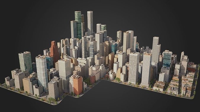 Realistic City C1 MAYA Low-poly 3D model 2