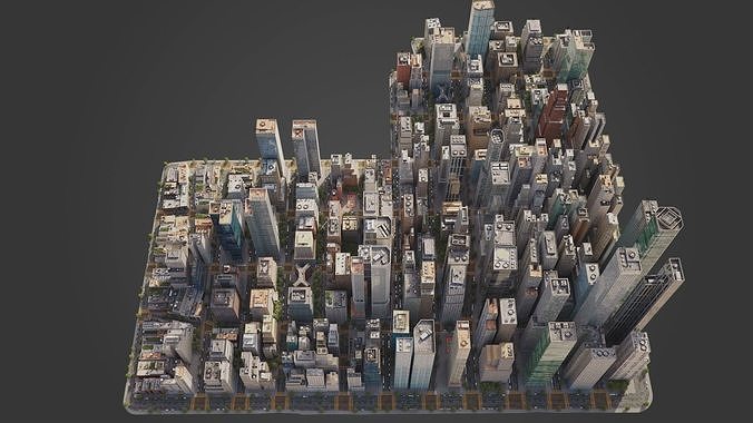 Realistic City C1 MAYA Low-poly 3D model 5