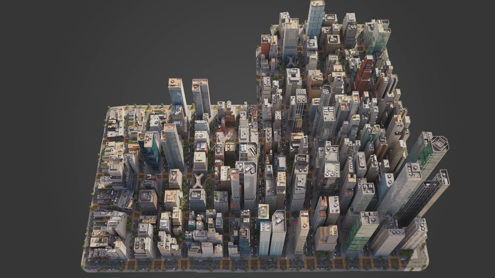 Realistic City C1 MAYA Low-poly 3D model_5