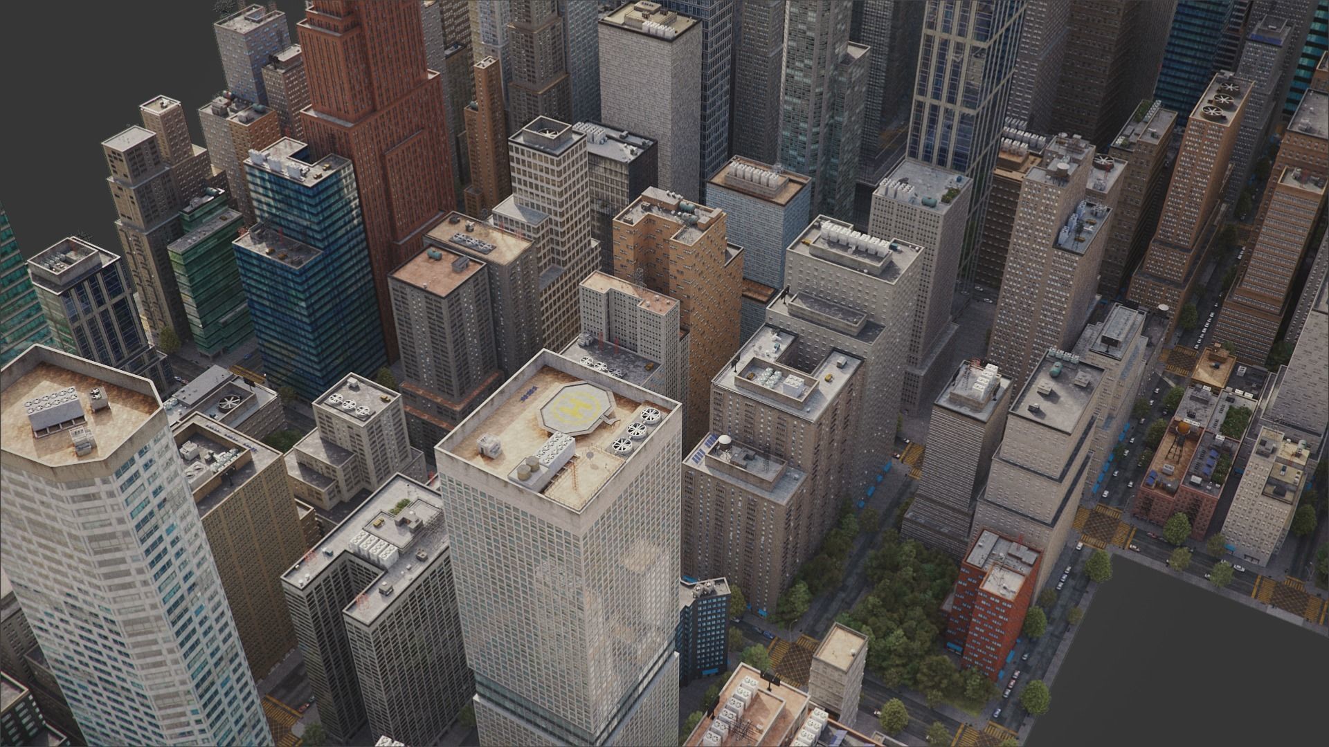 Realistic City C1 MAYA Low-poly 3D model_9