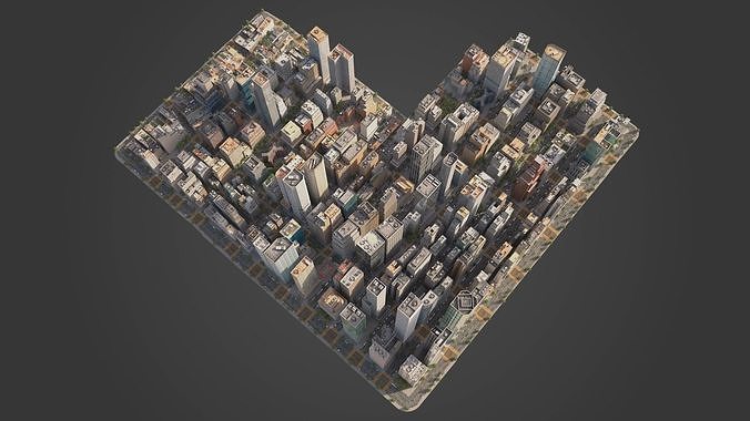 Realistic City C1 MAYA Low-poly 3D model 6