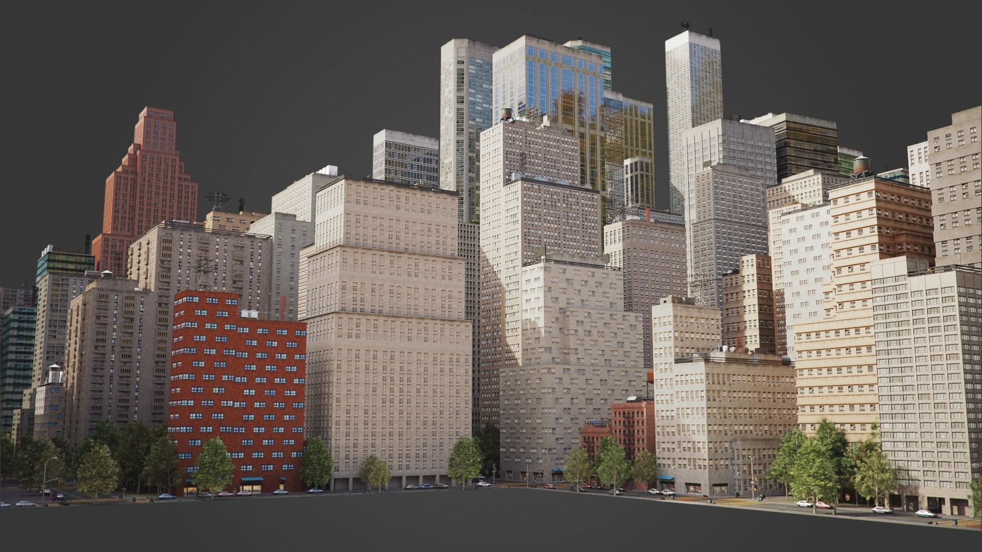 Realistic City C1 MAYA Low-poly 3D model_20