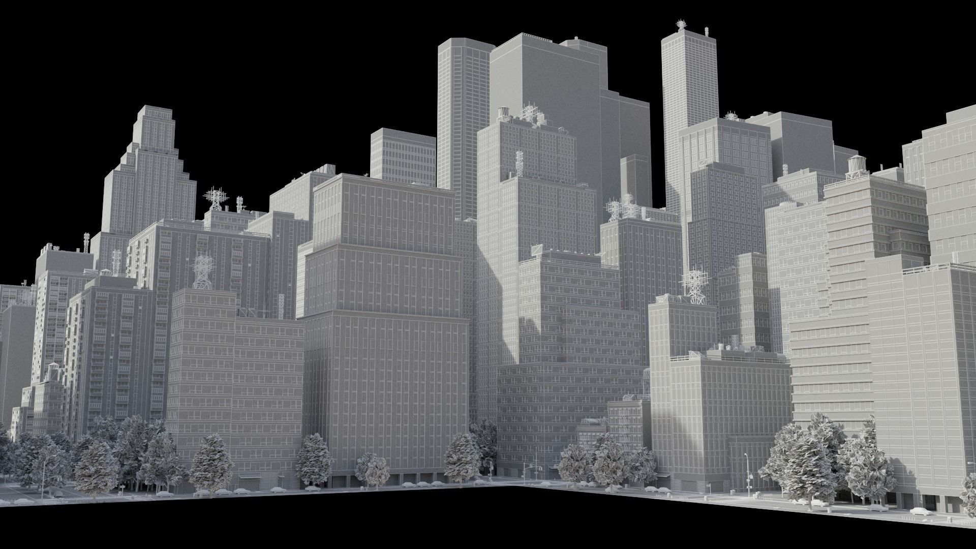 Realistic City C1 MAYA Low-poly 3D model_51