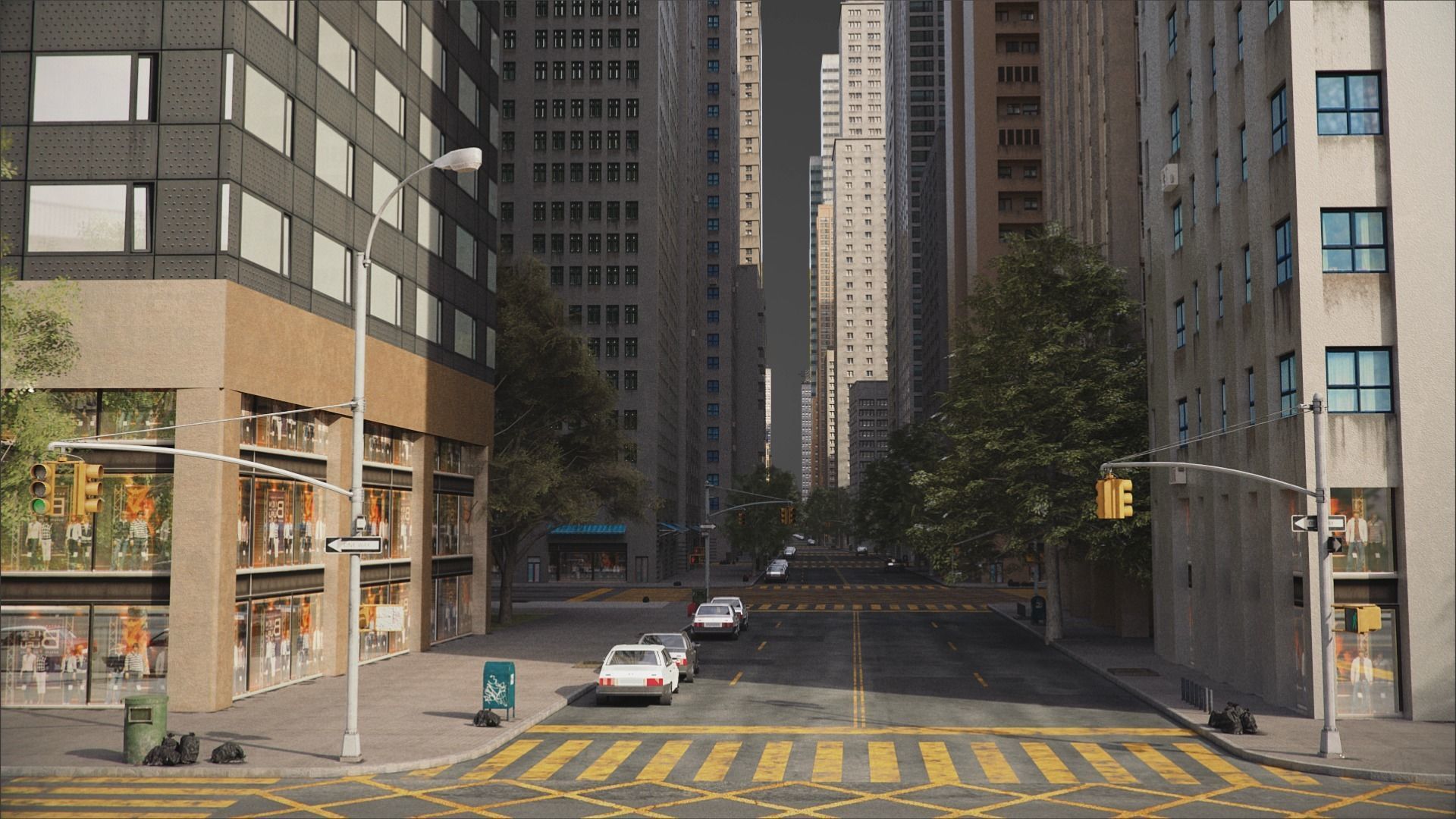 Realistic City C1 MAYA Low-poly 3D model_23