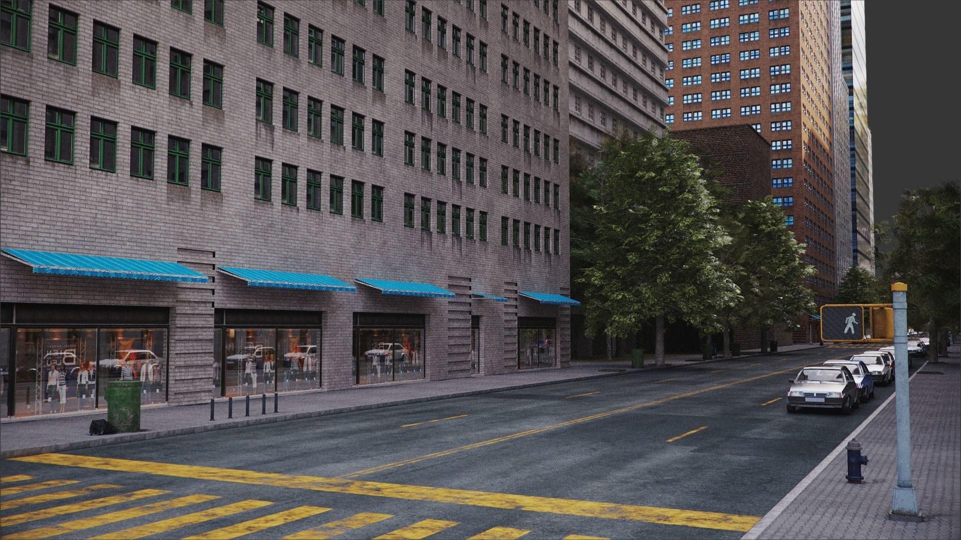 Realistic City C1 MAYA Low-poly 3D model_25