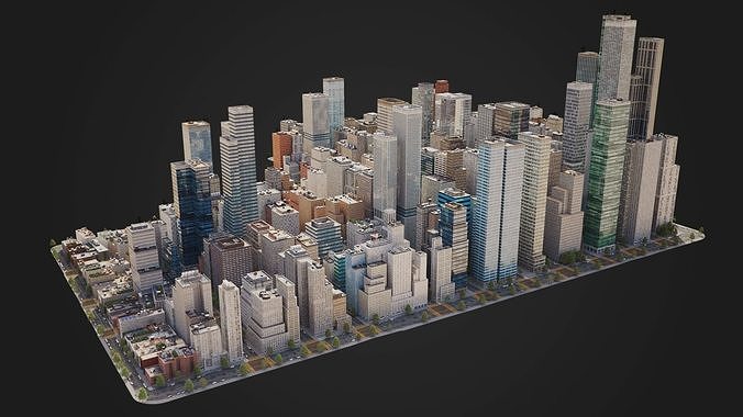 Realistic City C1 MAYA Low-poly 3D model 4