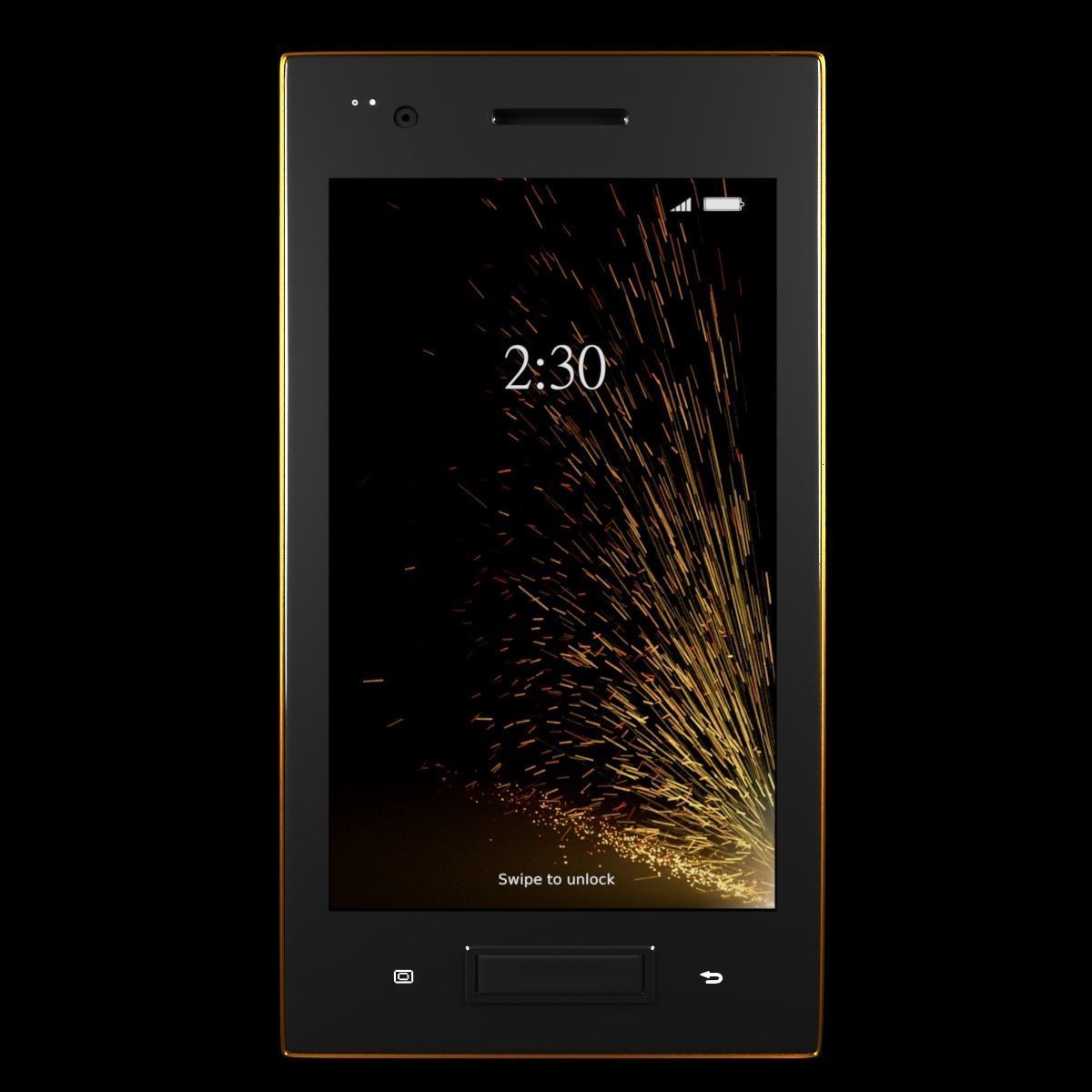 Gold Cover Cellphone 3D model_1