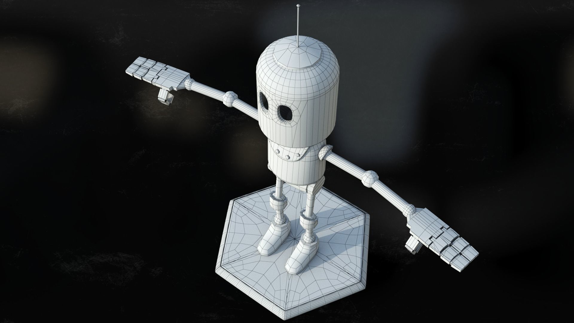 Little robot Low-poly 3D model_20