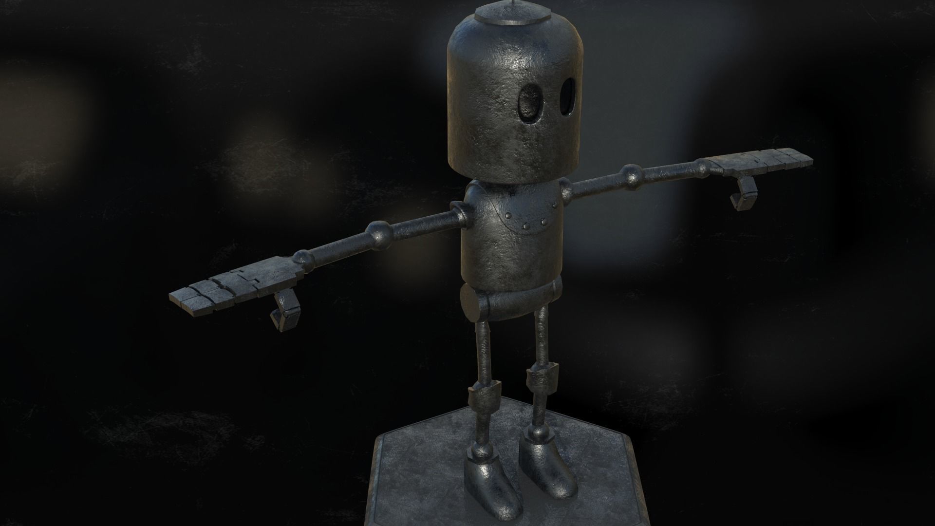 Little robot Low-poly 3D model_12
