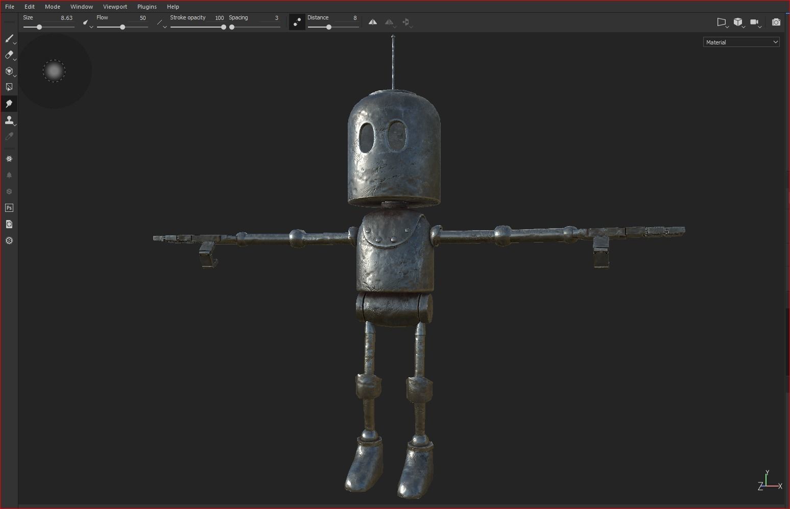 Little robot Low-poly 3D model_7