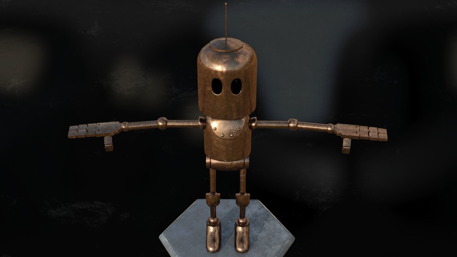 Little robot Low-poly 3D model_15
