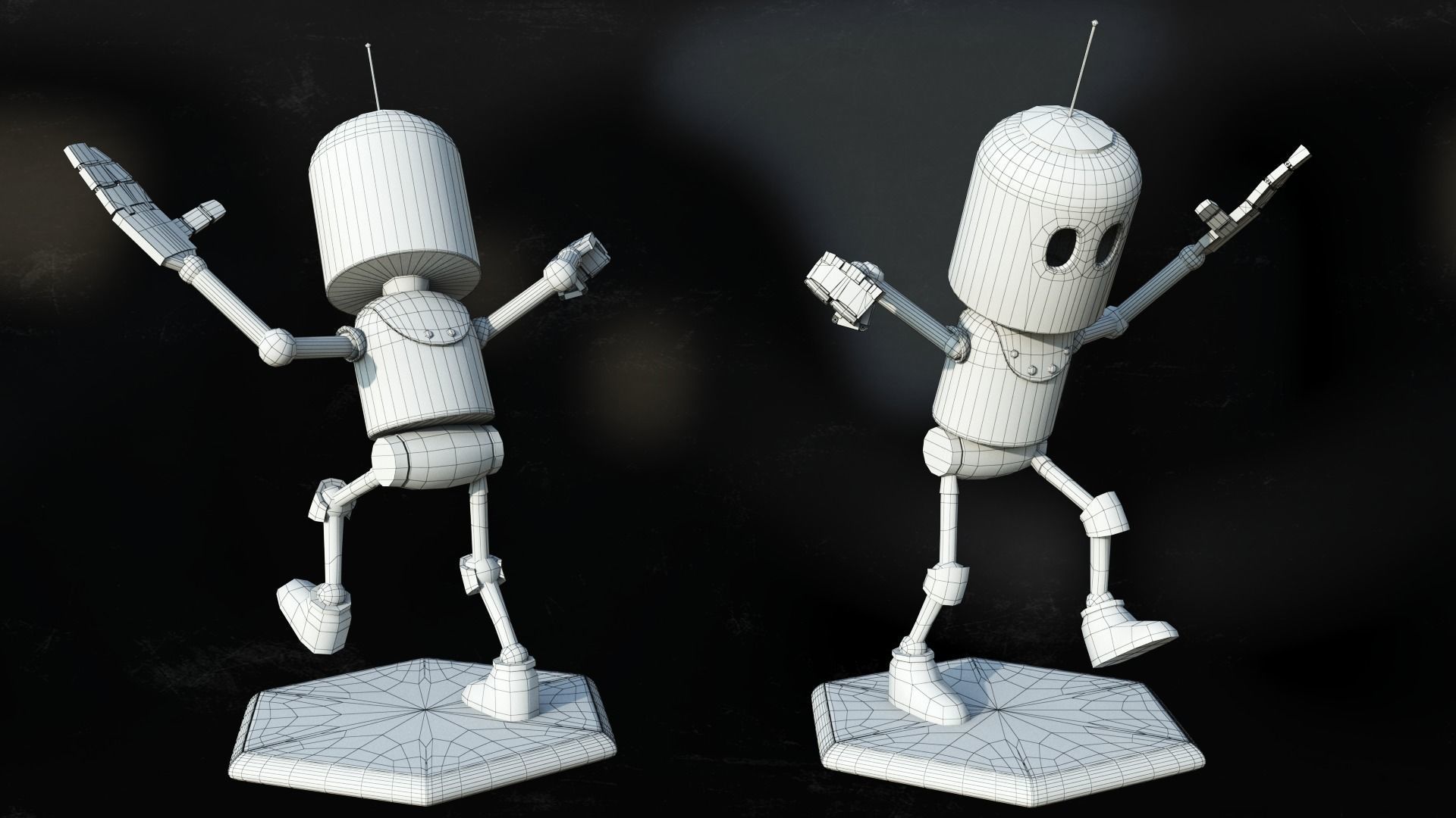 Little robot Low-poly 3D model_11