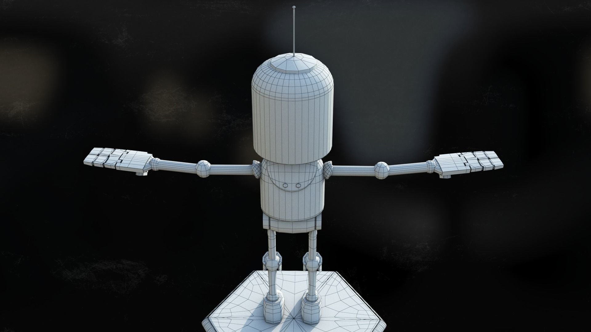 Little robot Low-poly 3D model_18