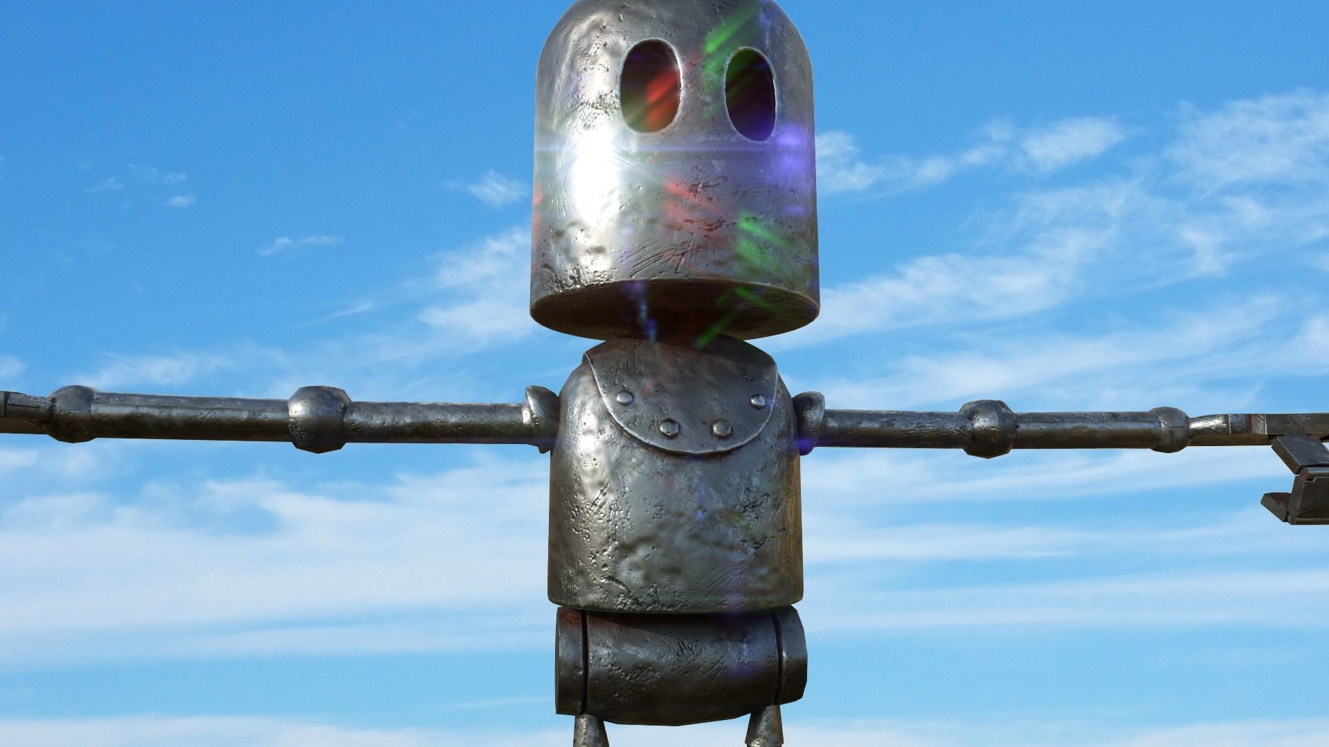 Little robot Low-poly 3D model_1