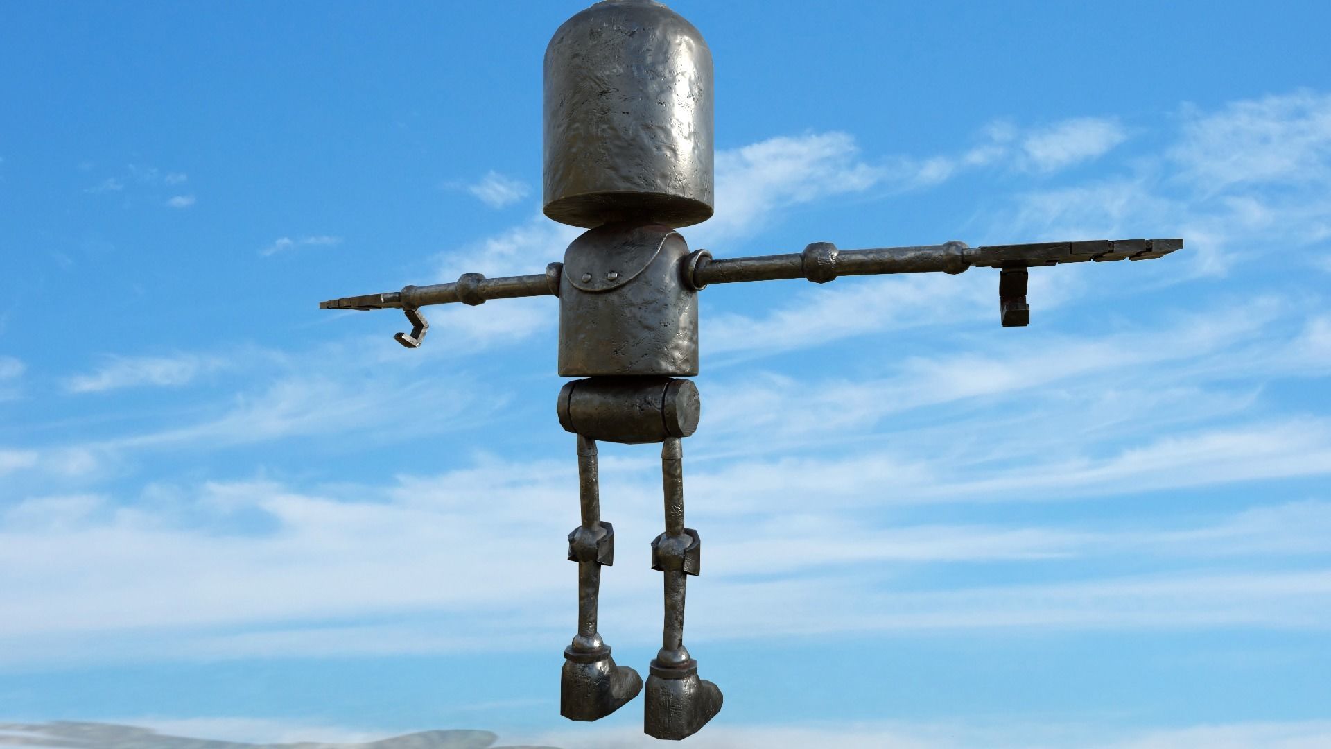 Little robot Low-poly 3D model_4