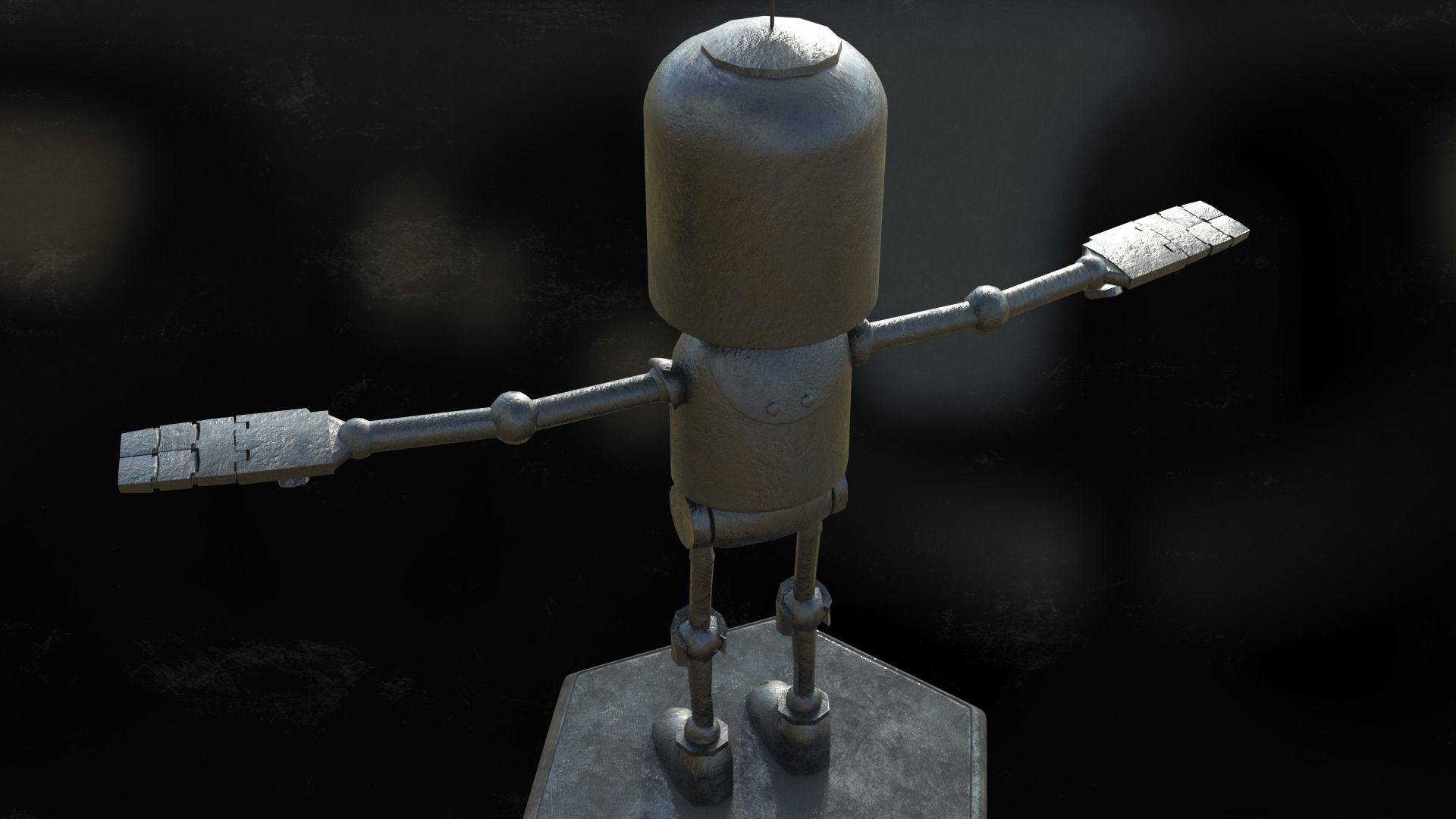 Little robot Low-poly 3D model_21