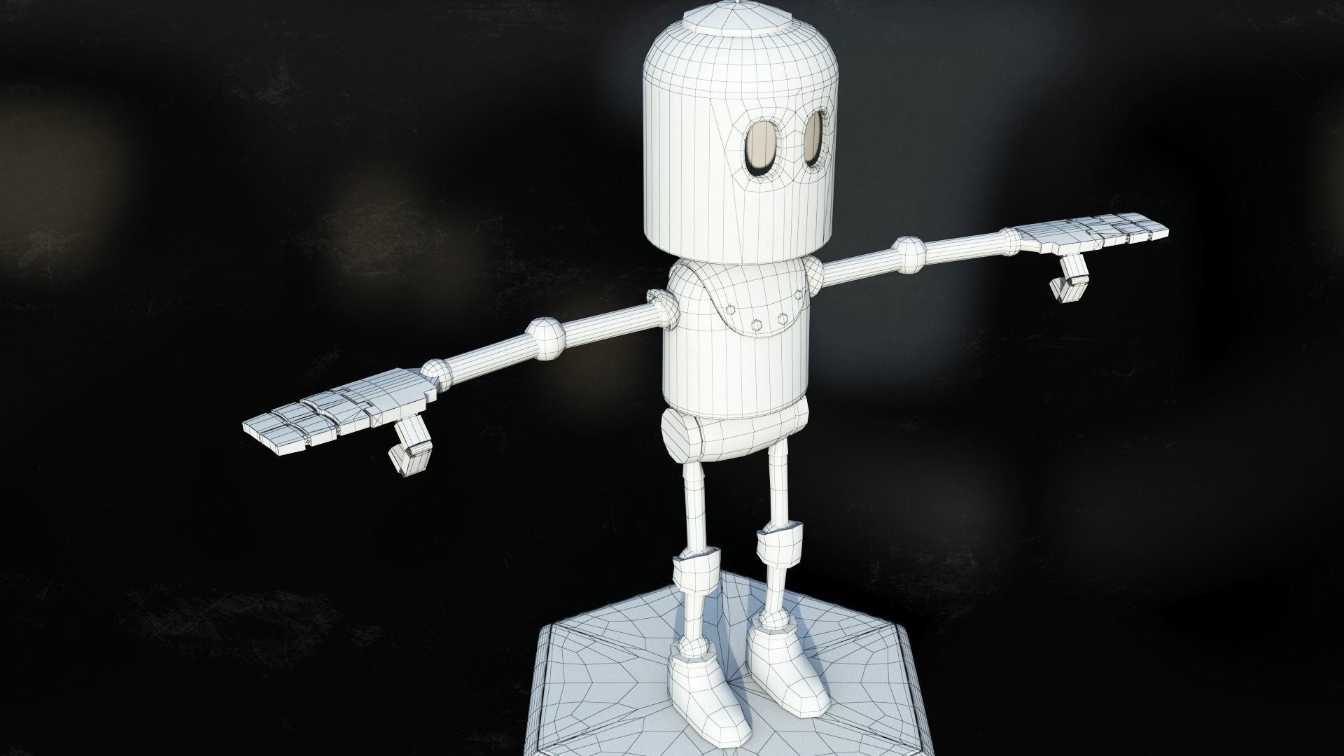 Little robot Low-poly 3D model_13