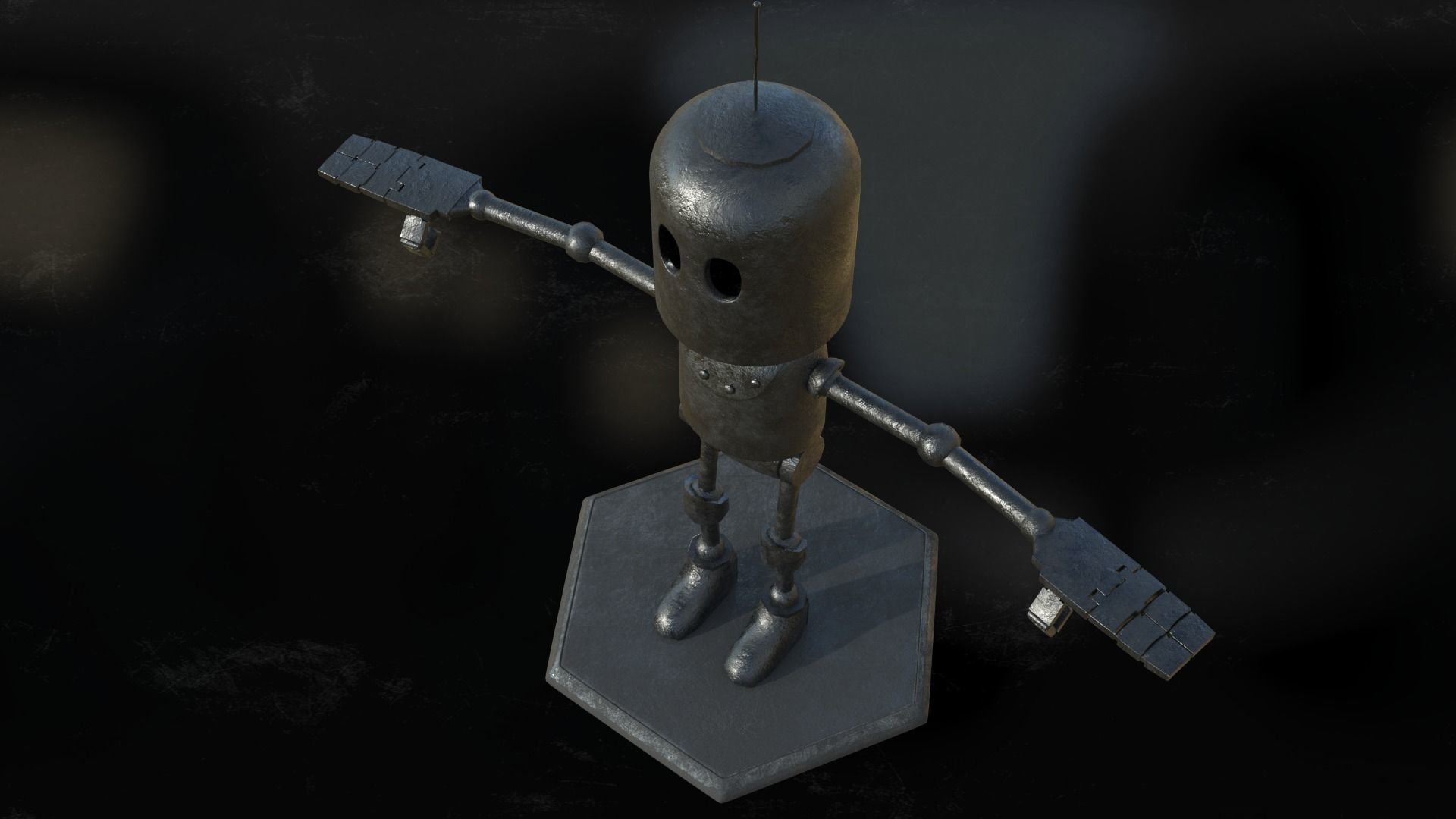 Little robot Low-poly 3D model_19