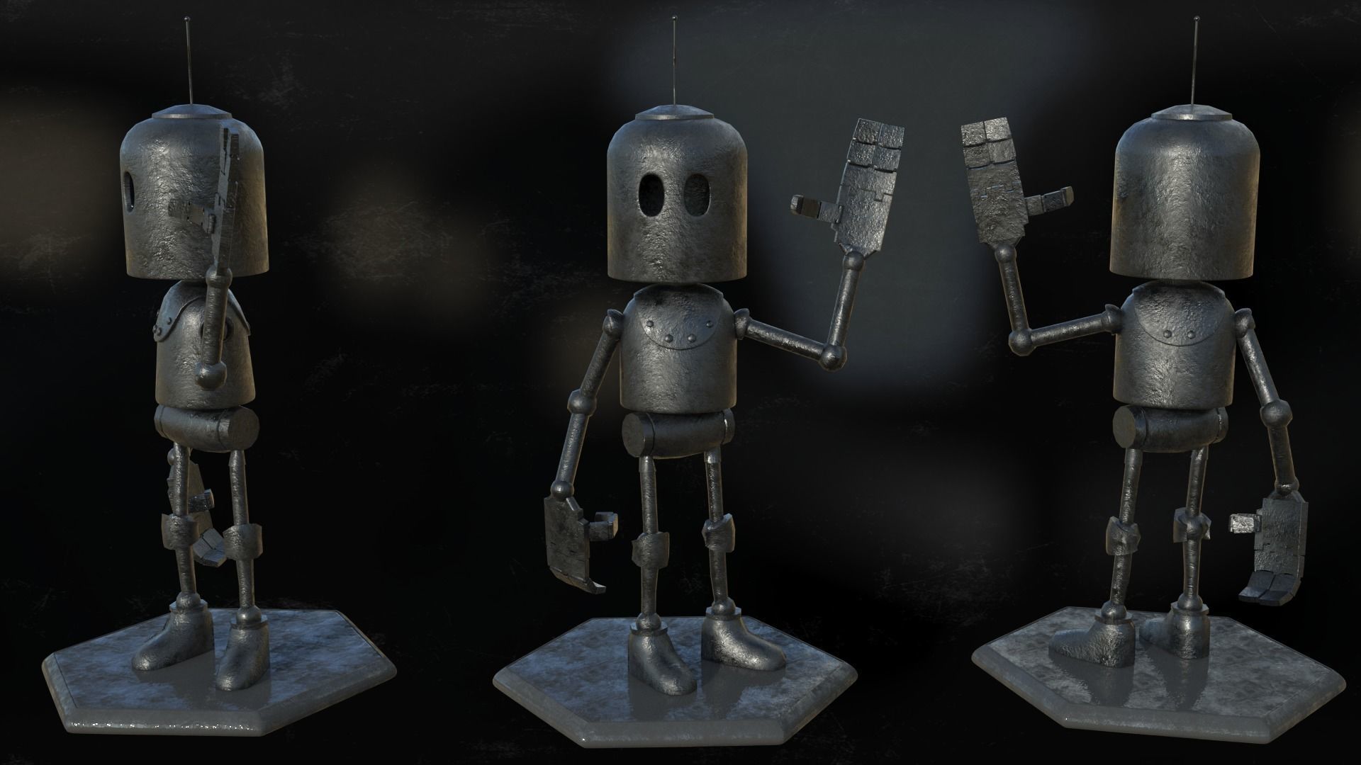 Little robot Low-poly 3D model_8