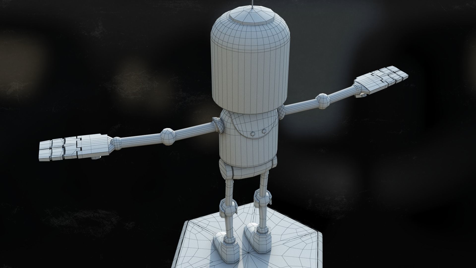 Little robot Low-poly 3D model_22