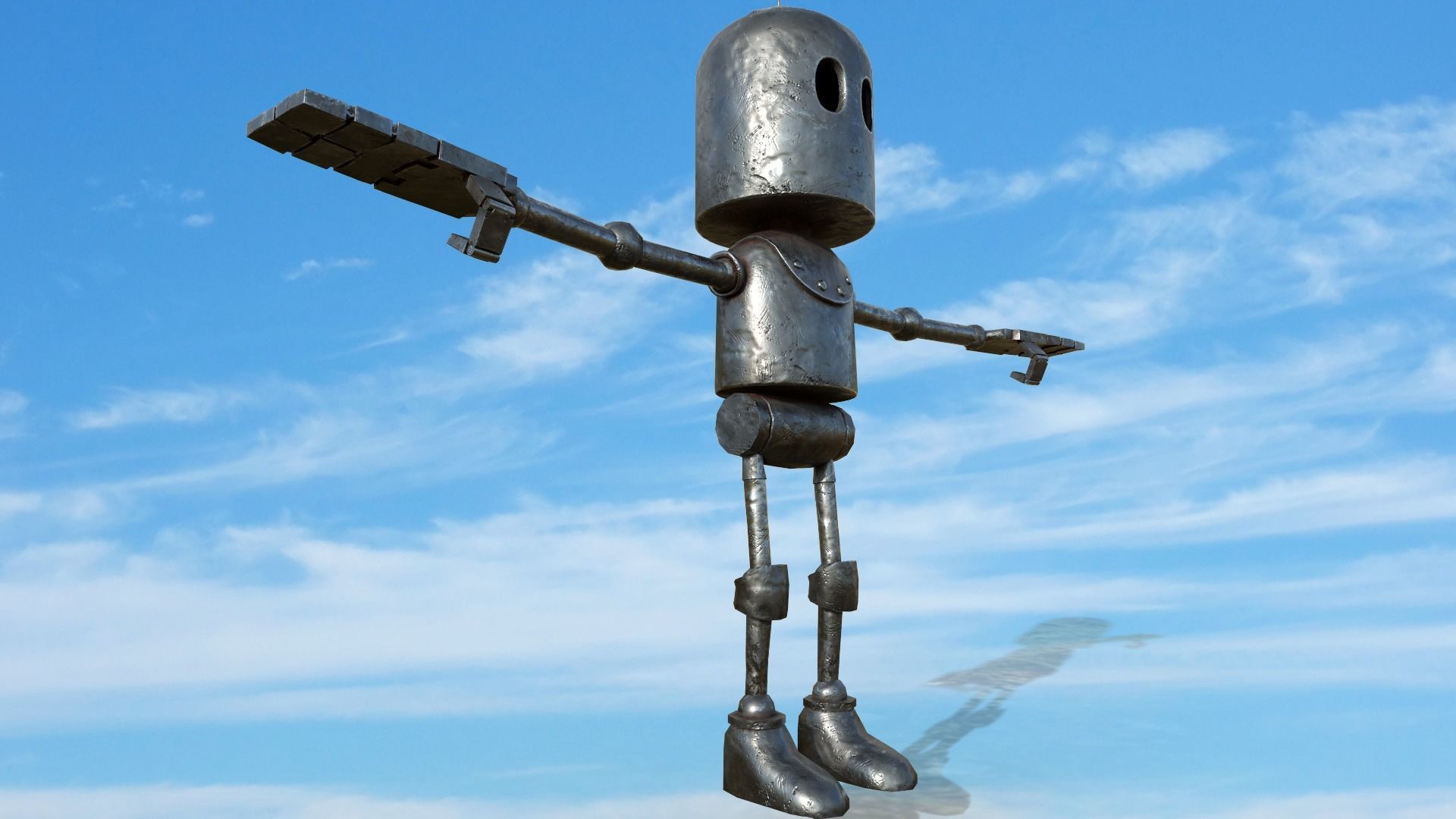 Little robot Low-poly 3D model_2