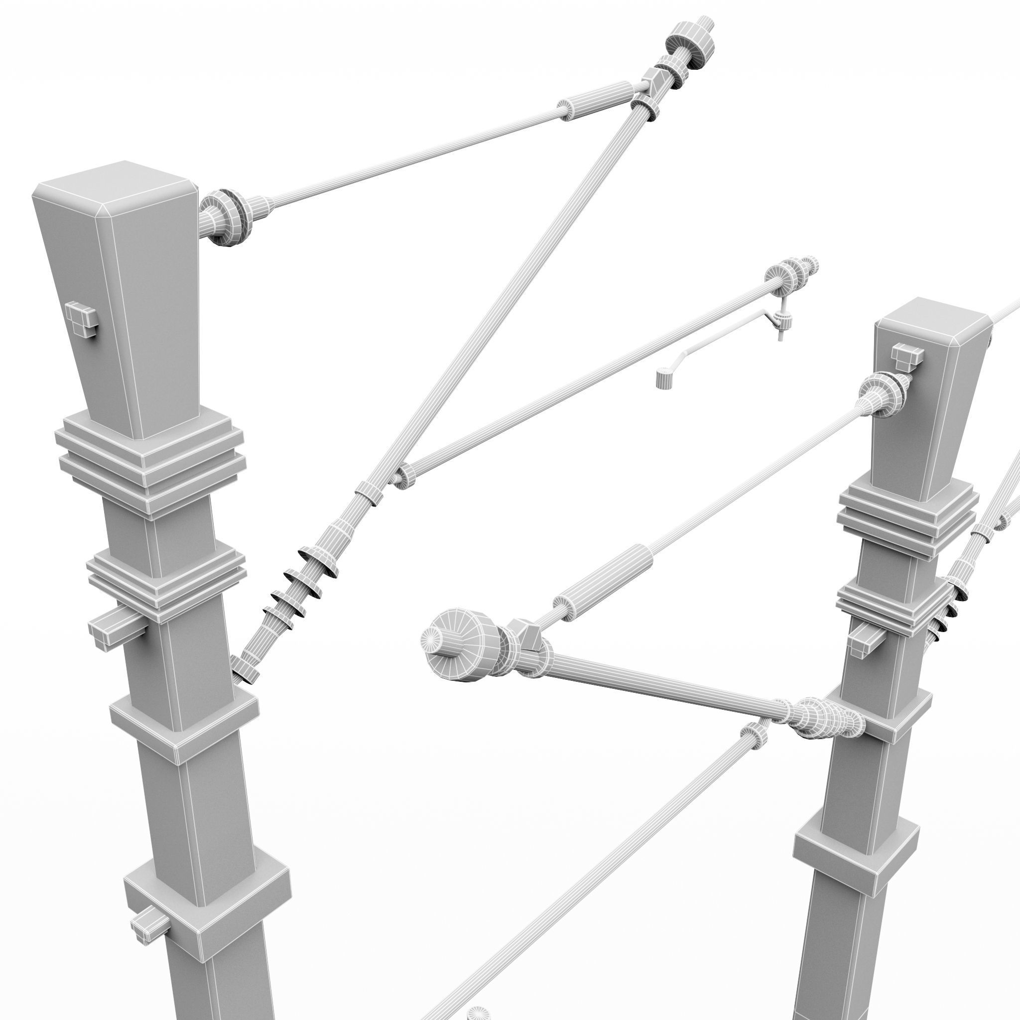 Train poles 3D model_8