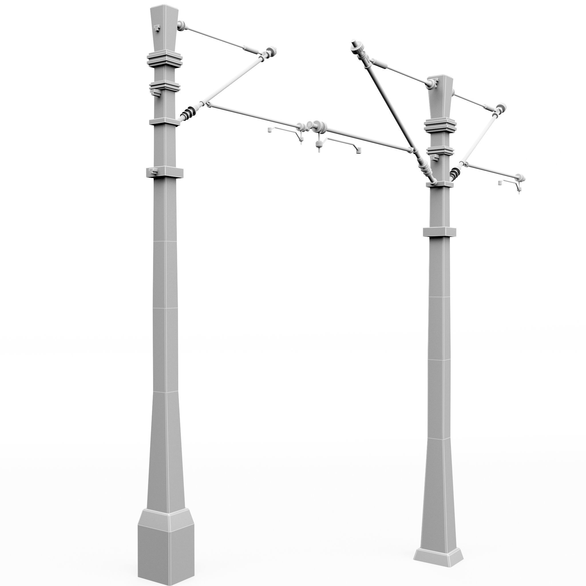 Train poles 3D model_7