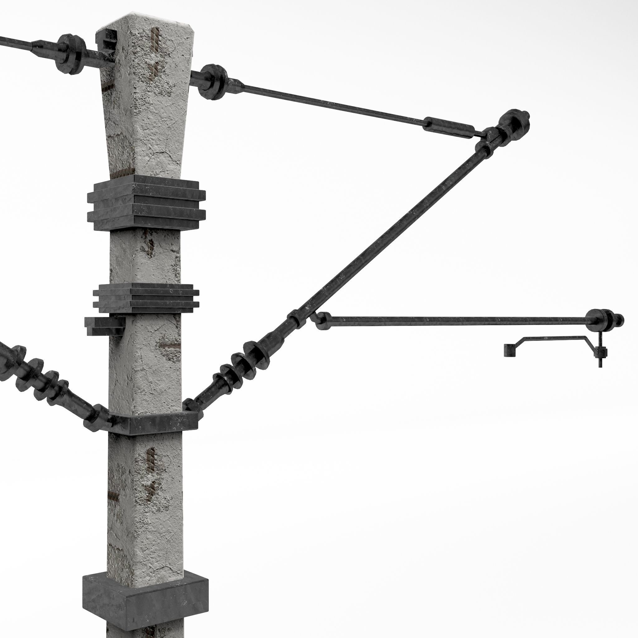 Train poles 3D model_3