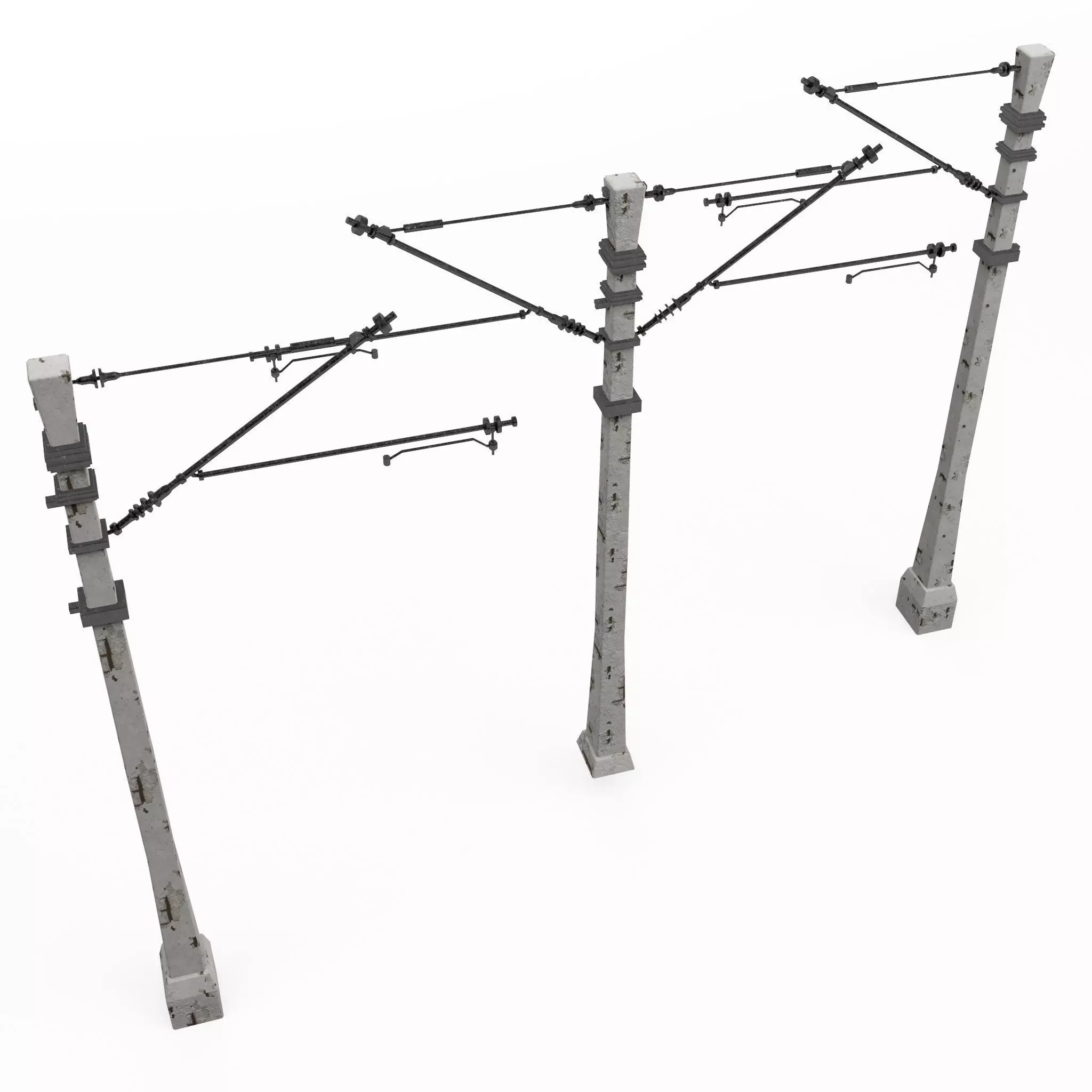 Train poles 3D model_0