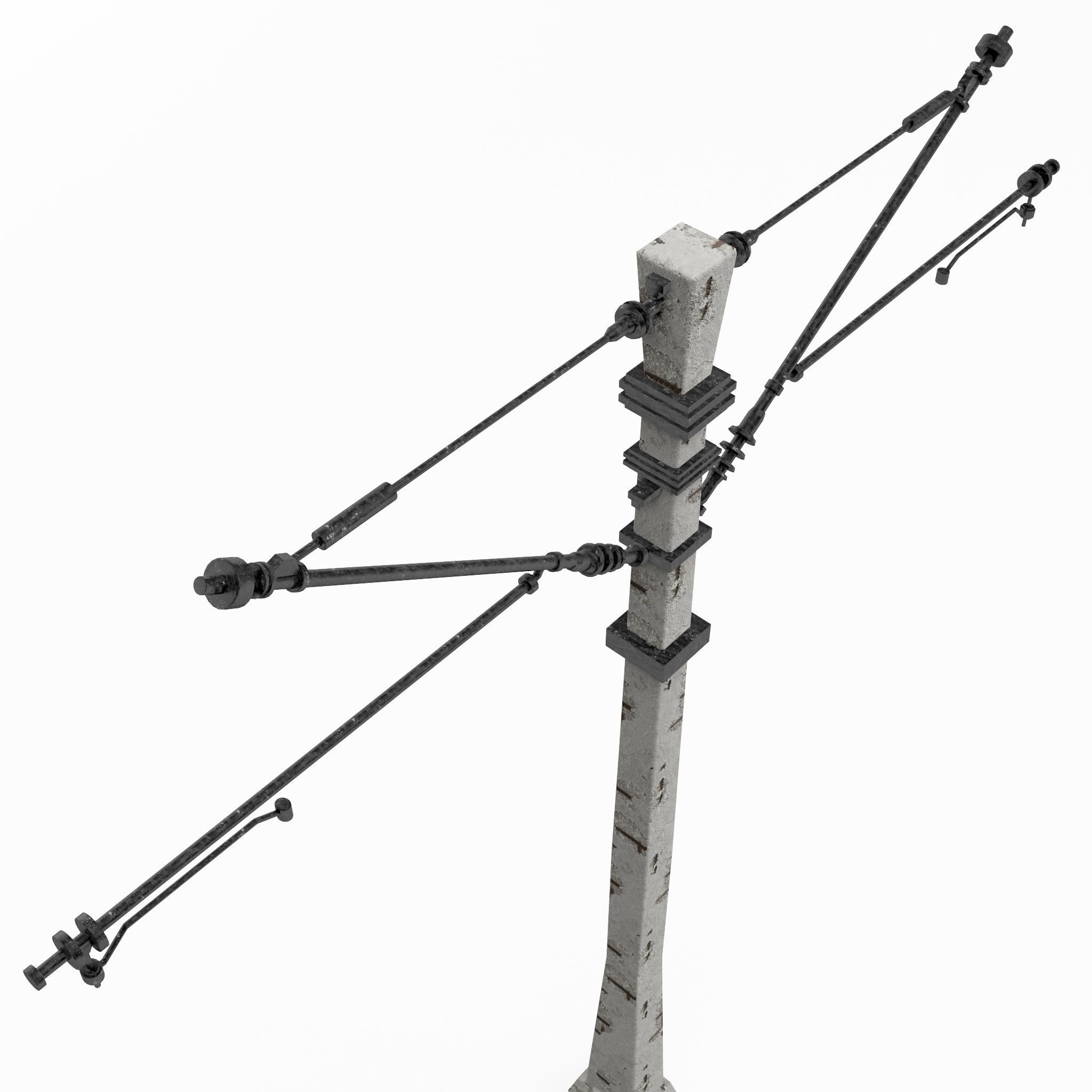 Train poles 3D model_2