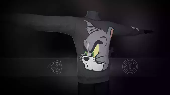 Grey Tom Turtleneck Low-poly 3D model