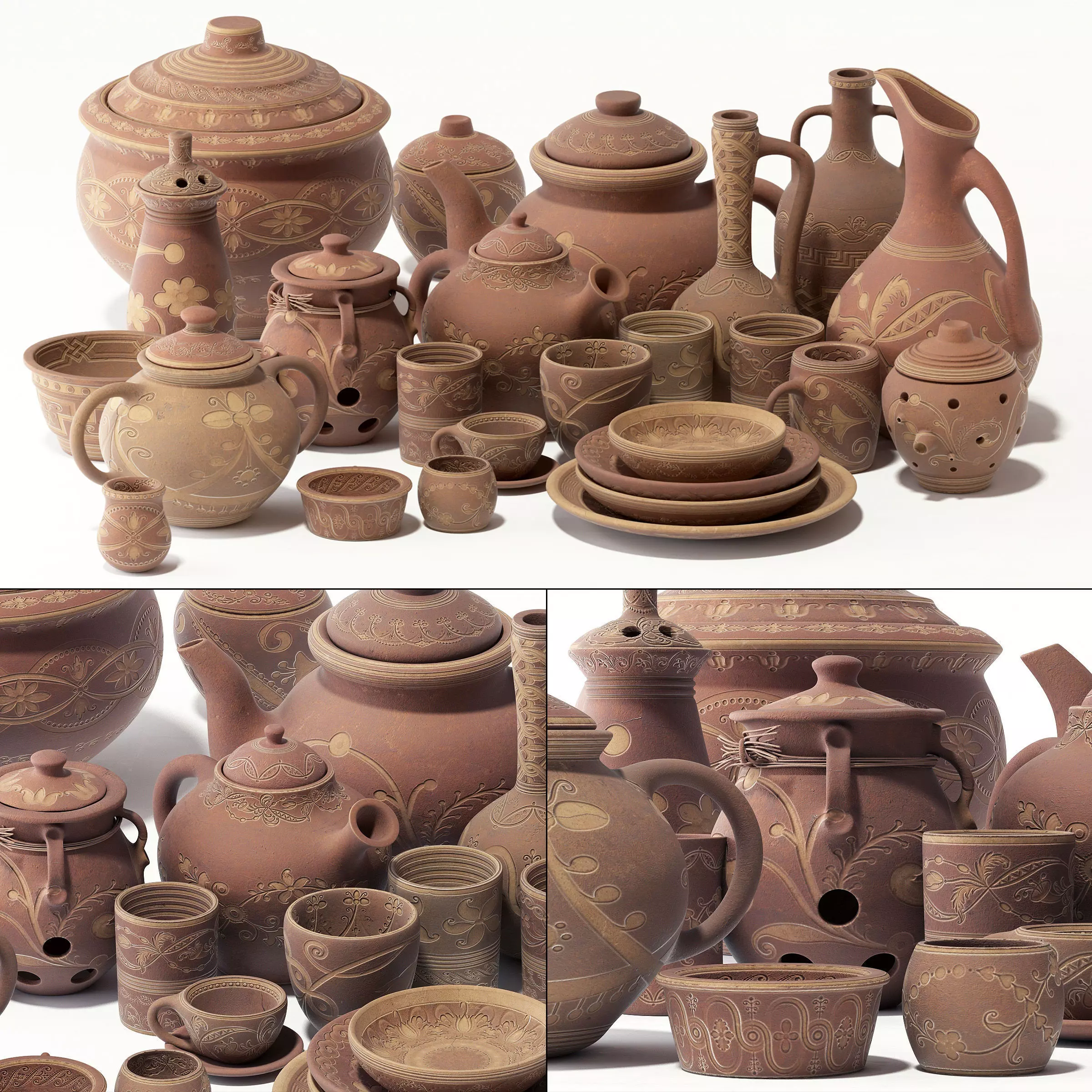 Dishes clay rack n12 3D model