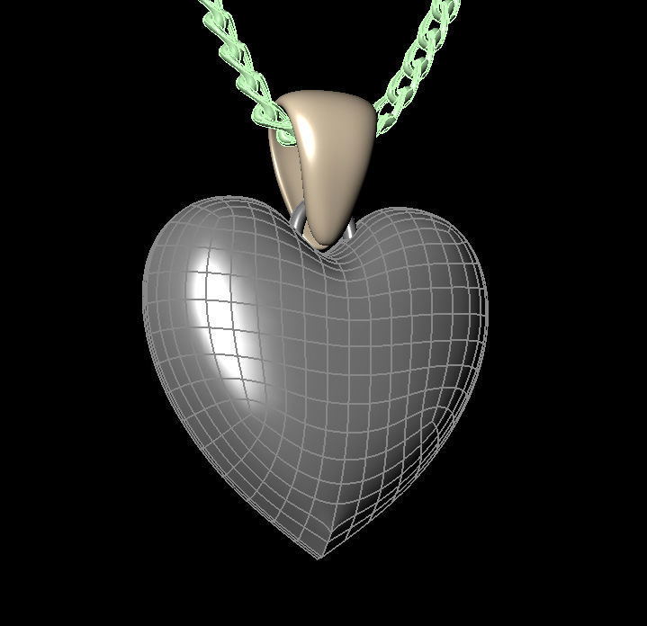 Heart pendant  3D print model_7