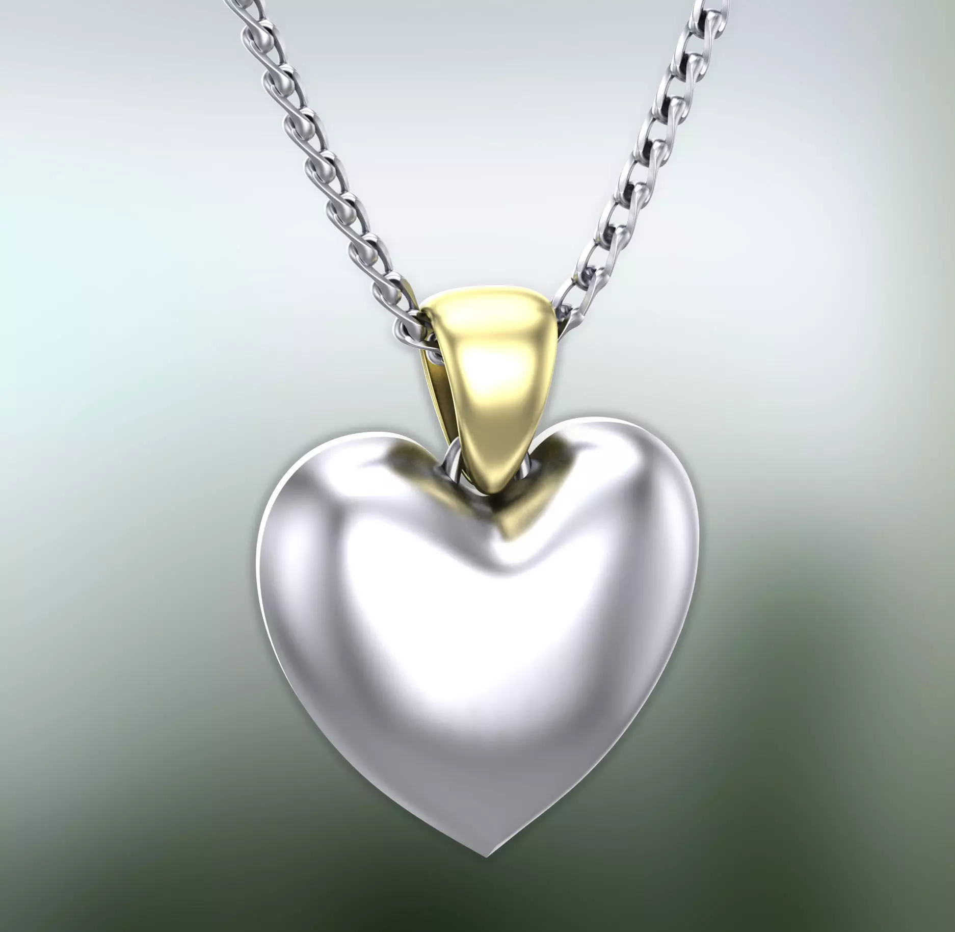Heart pendant  3D print model_0