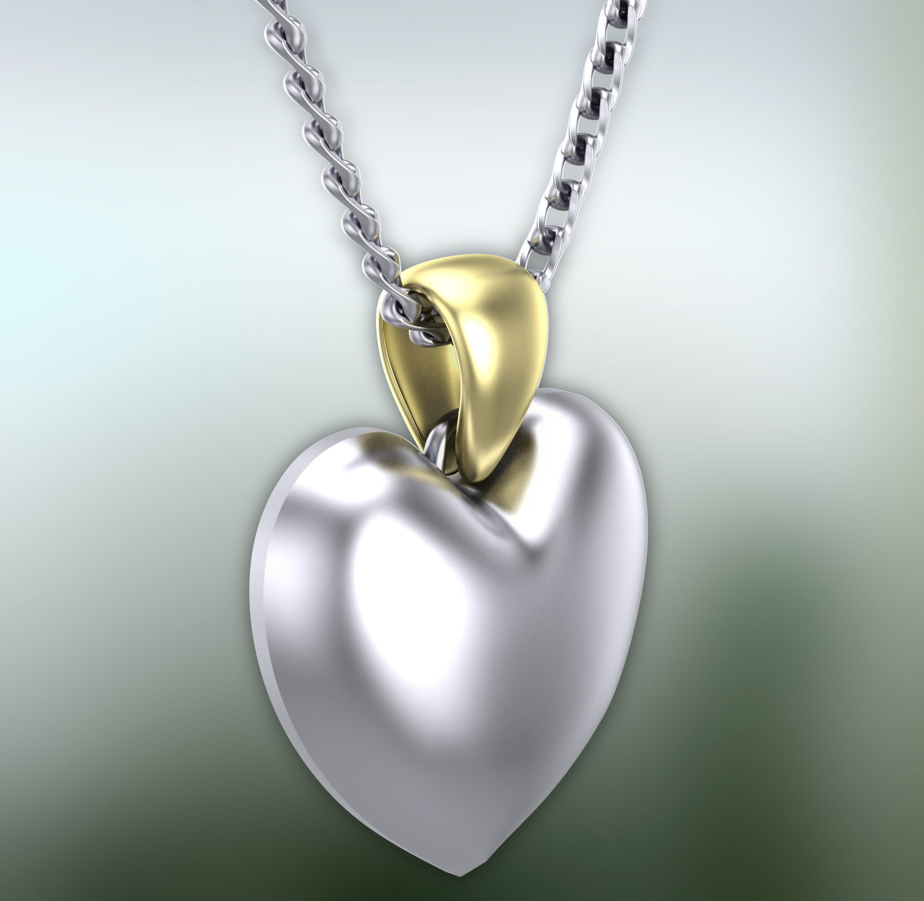 Heart pendant  3D print model_1