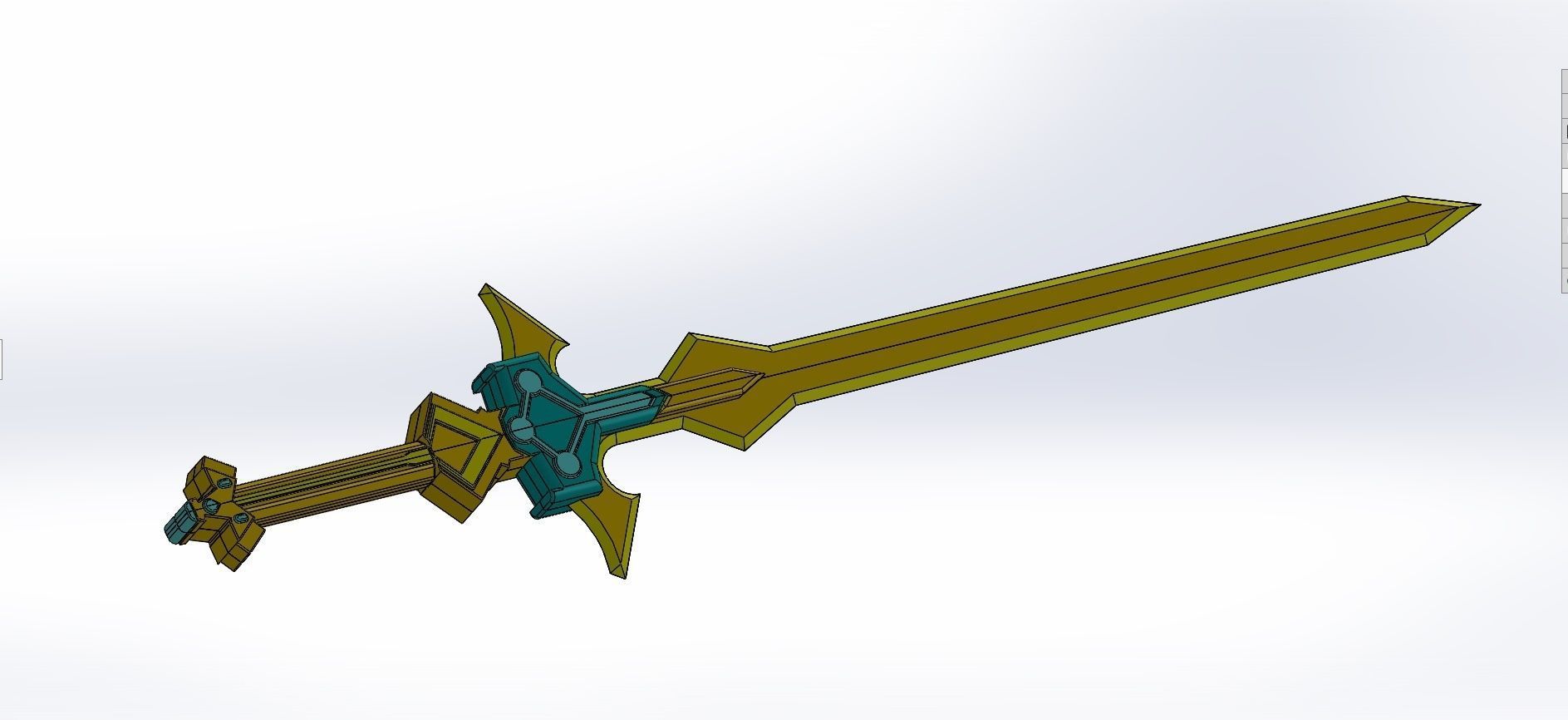 Holy sword Excalibur-ALO-SAO  1 to1 3D print model 3D print model_2