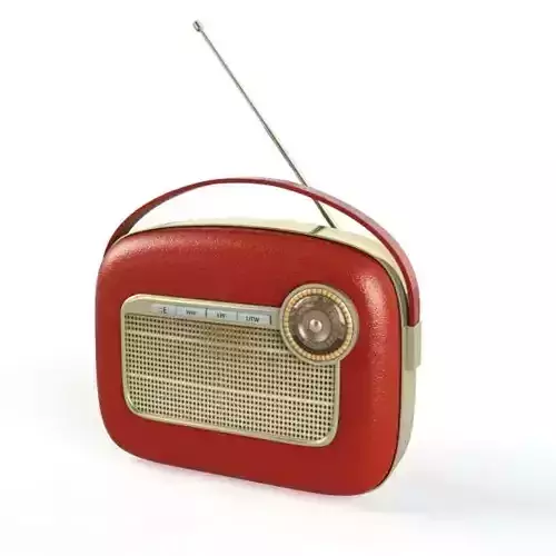 Red vintage radio 15 am114