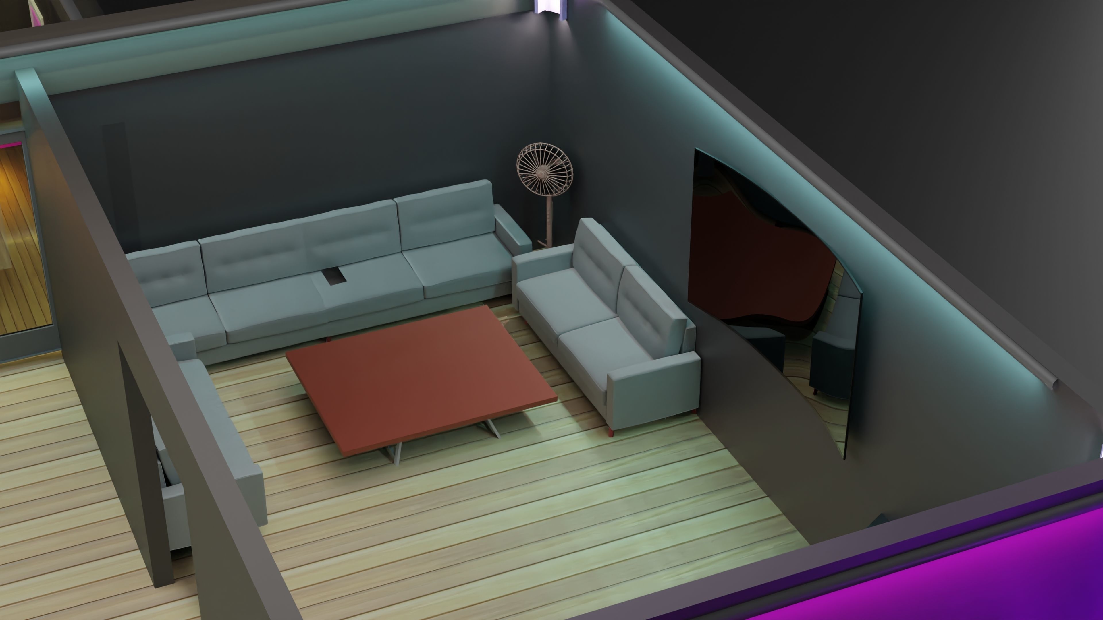 Full house  Low-poly 3D model_3