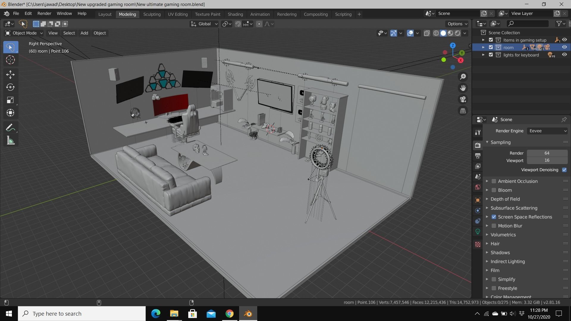 Full house  Low-poly 3D model_7