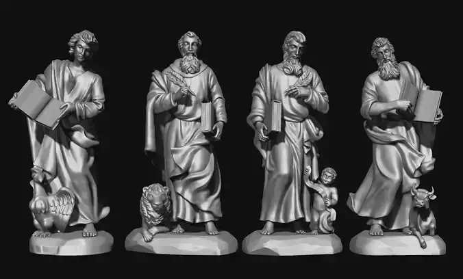 The Four Evangelist - CNC Rounting - Wood - Stone - Metal 3D print model