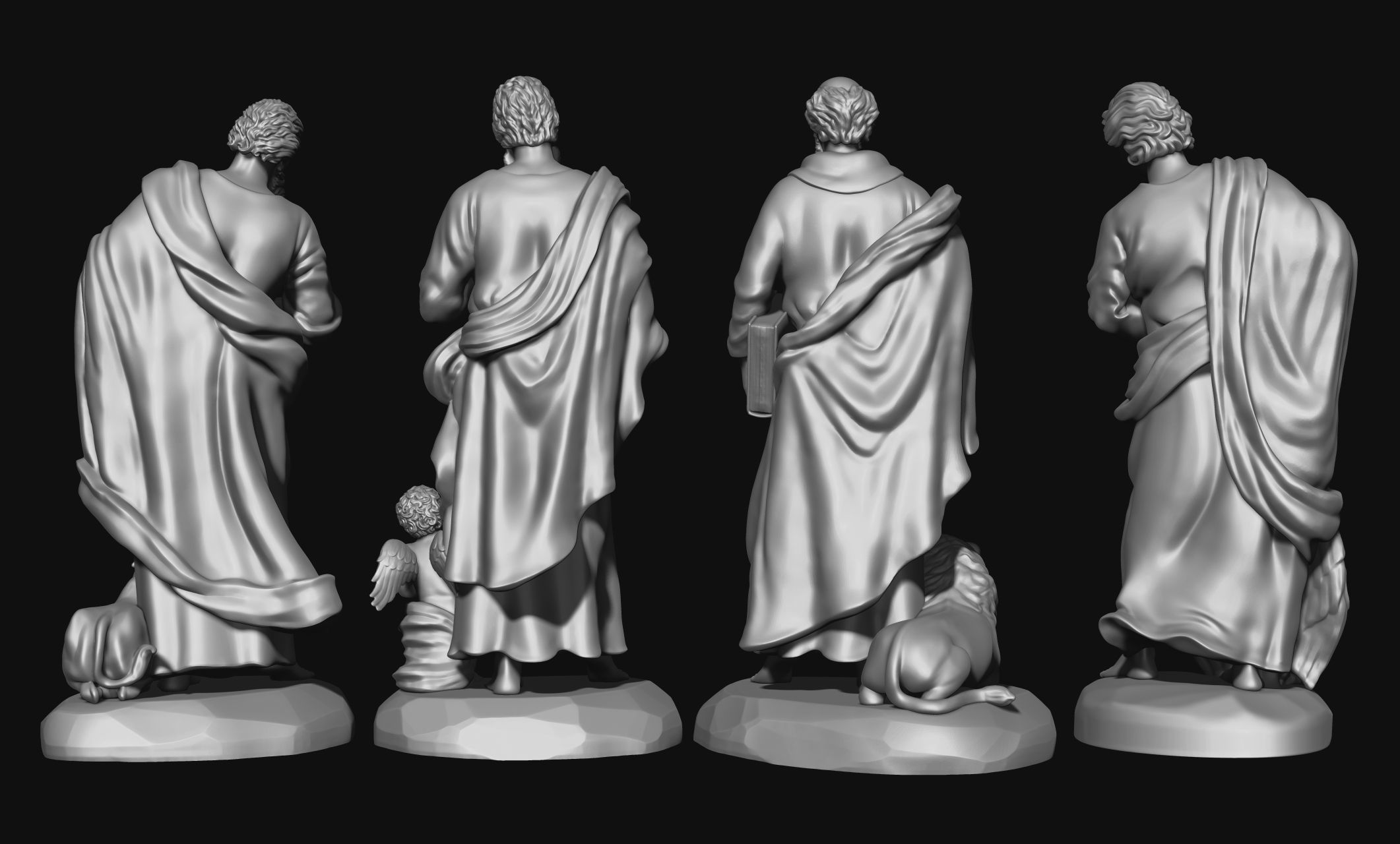 The Four Evangelist - CNC Rounting - Wood - Stone - Metal 3D print model_1
