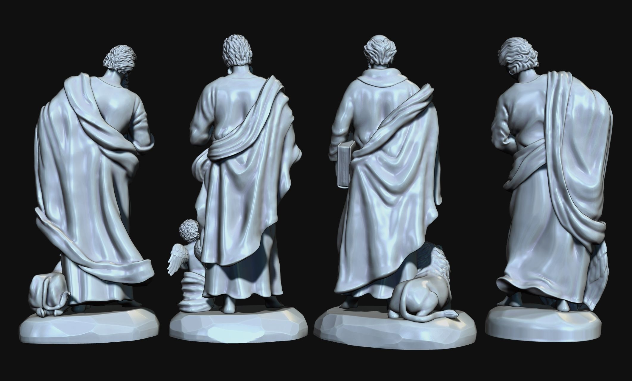 The Four Evangelist - CNC Rounting - Wood - Stone - Metal 3D print model_7